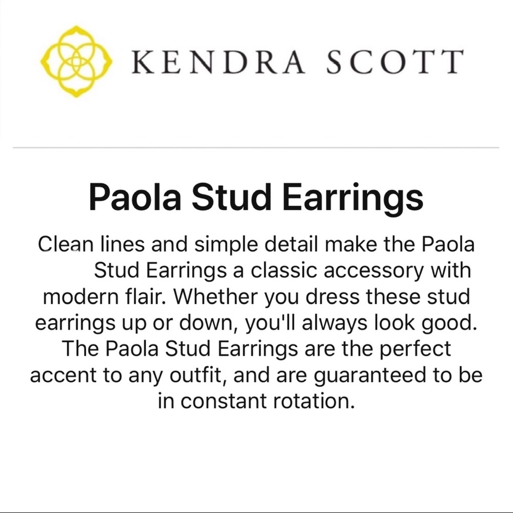 🆕 PAOLA Rectangular Statement Stud SLV/RSQ - Picture 3 of 5